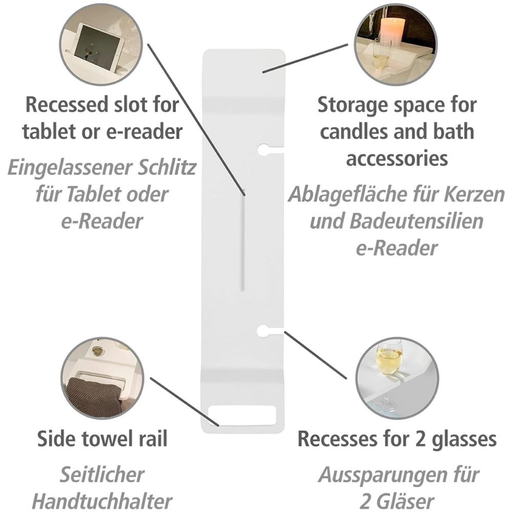 Mensola Bagno Per Vasca Matera, Bianco, - Foto 2