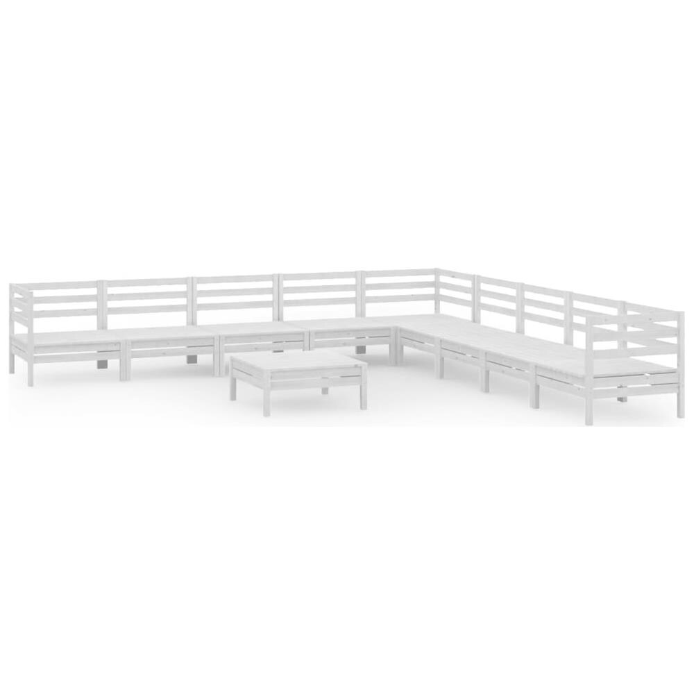 Set Divani Da Giardino 10 Pz In Legno Massello Di Pino Bianco - Foto 2