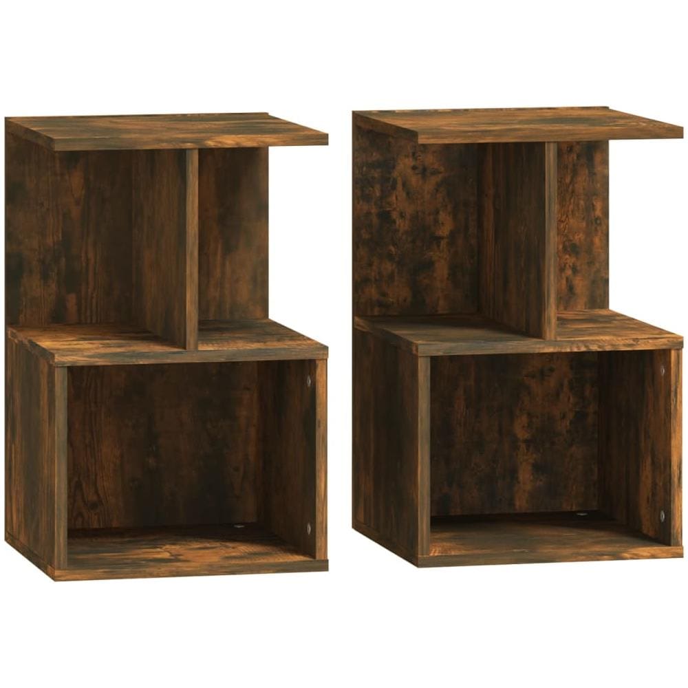 Comodini 2 Pz Rovere Fumo 35x35x55 Cm In Legno Multistrato - Foto 1