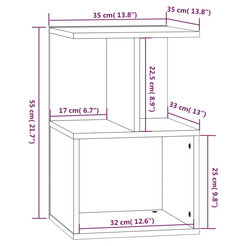 Comodini 2 Pz Rovere Fumo 35x35x55 Cm In Legno Multistrato - Foto 7