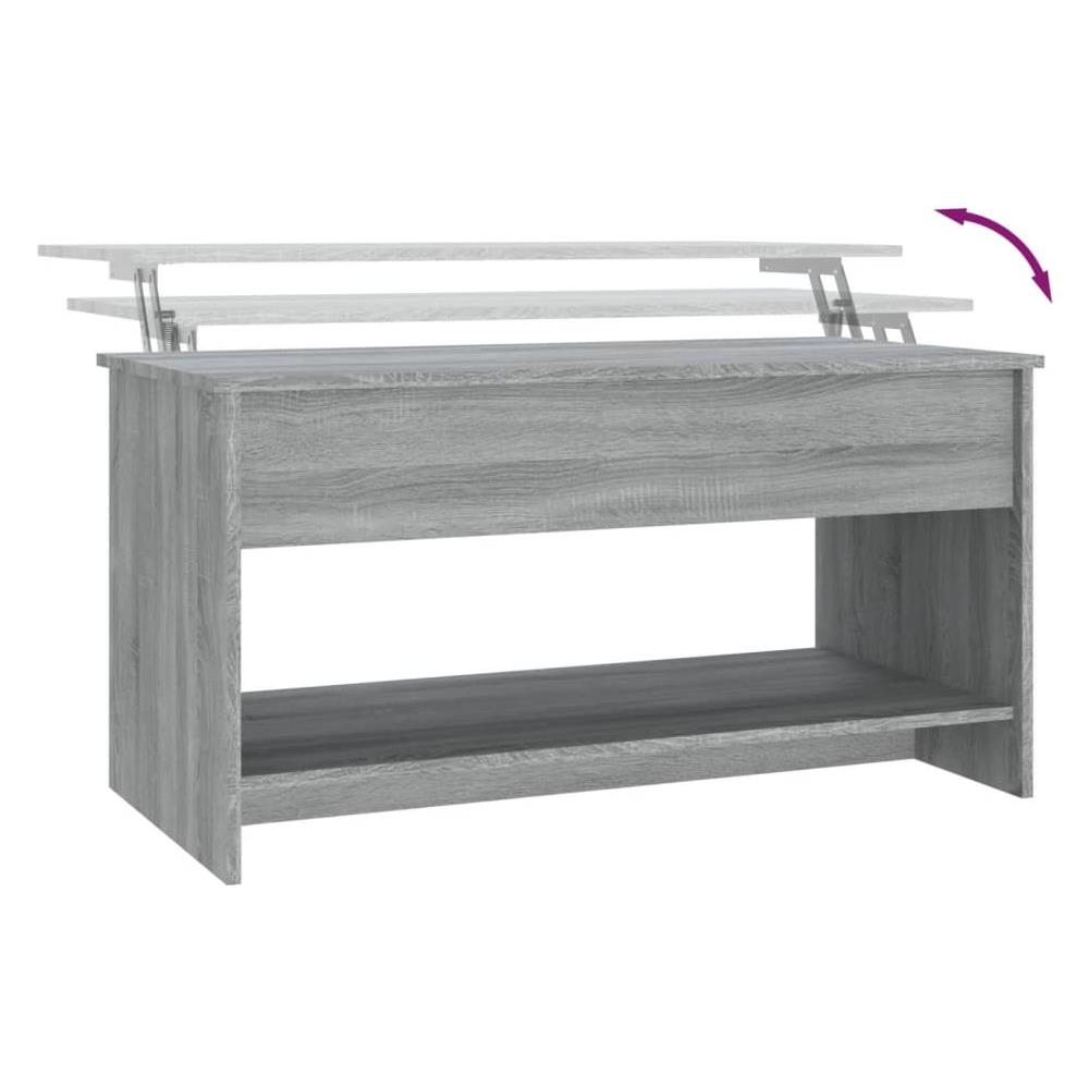 Tavolino Salotto Grigio Sonoma 102x50x52,5 Cm Legno Multistrato - Foto 7