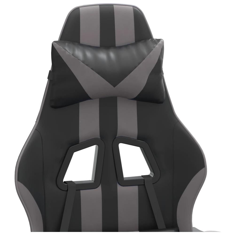 Sedia Da Gaming Con Poggiapiedi Nero E Grigio In Similpelle - Foto 2