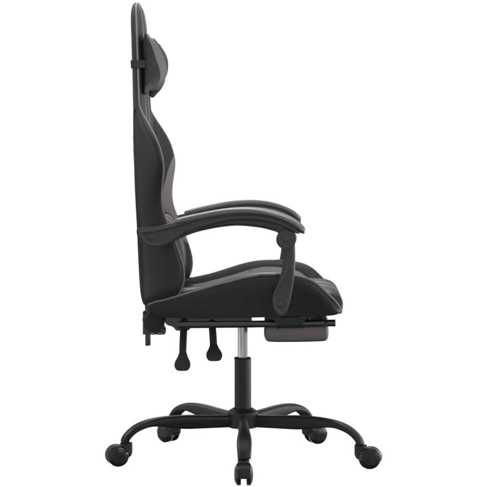 Sedia Da Gaming Con Poggiapiedi Nero E Grigio In Similpelle - Foto 10