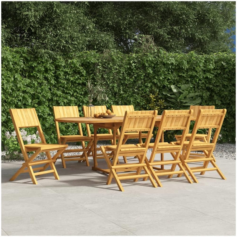 Sedie Da Giardino Pieghevoli 8pz 47x61x90cm Legno Massello Teak - Foto 1