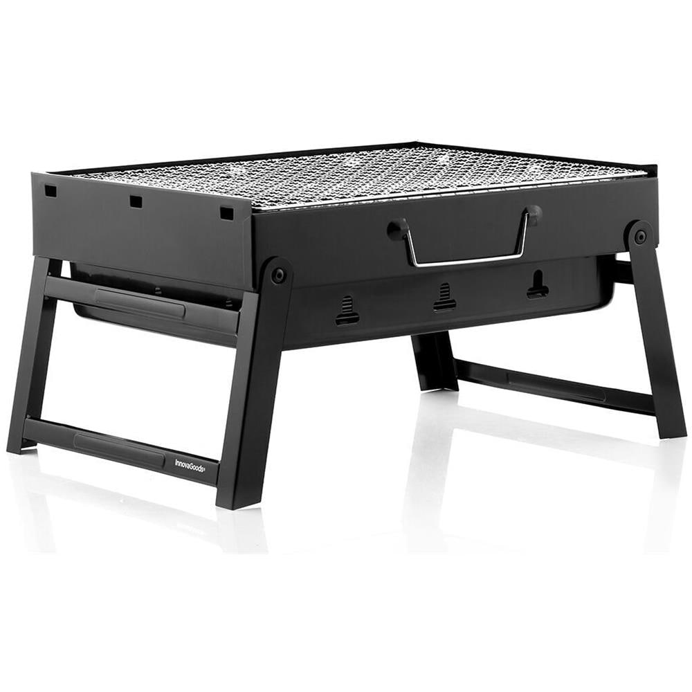 Barbecue Pieghevole Portatile A Carbone Forma Valigetta Per Campeggio Viaggi Giardino - Foto 1