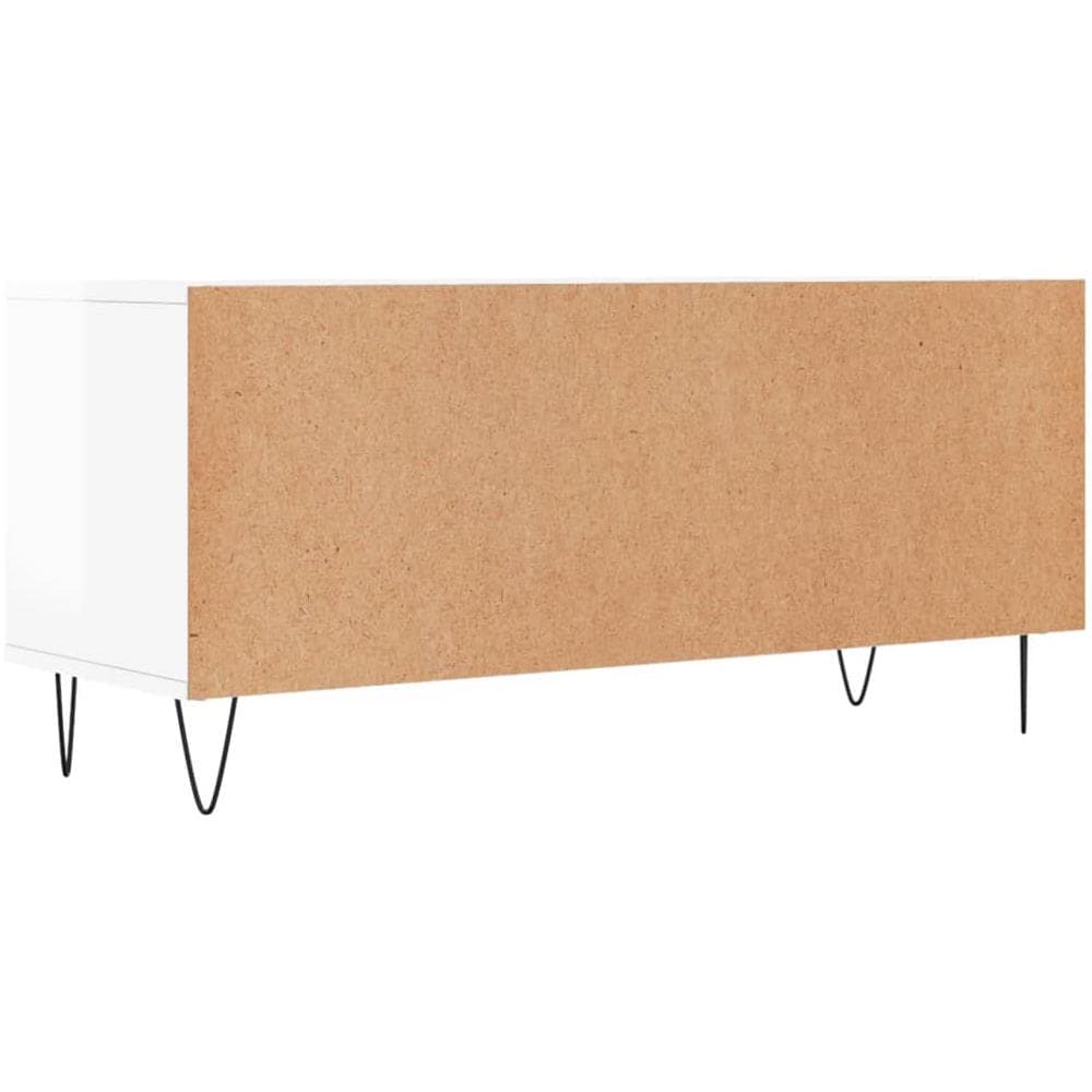 Mobile Porta Tv Bianco Lucido 100x34,5x44,5cm Legno Multistrato - Foto 8