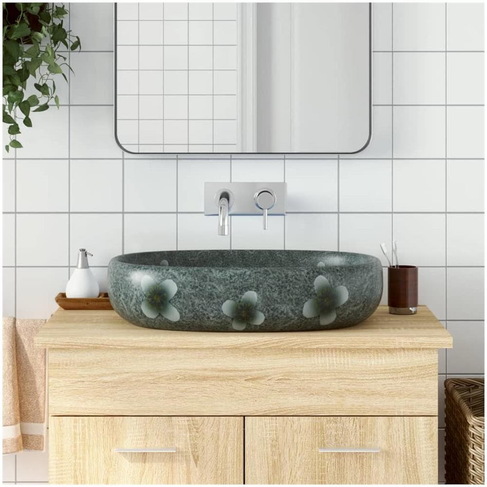 Lavabo Da Appoggio Blu Ovale 59x40x14 Cm Ceramica - Foto 1
