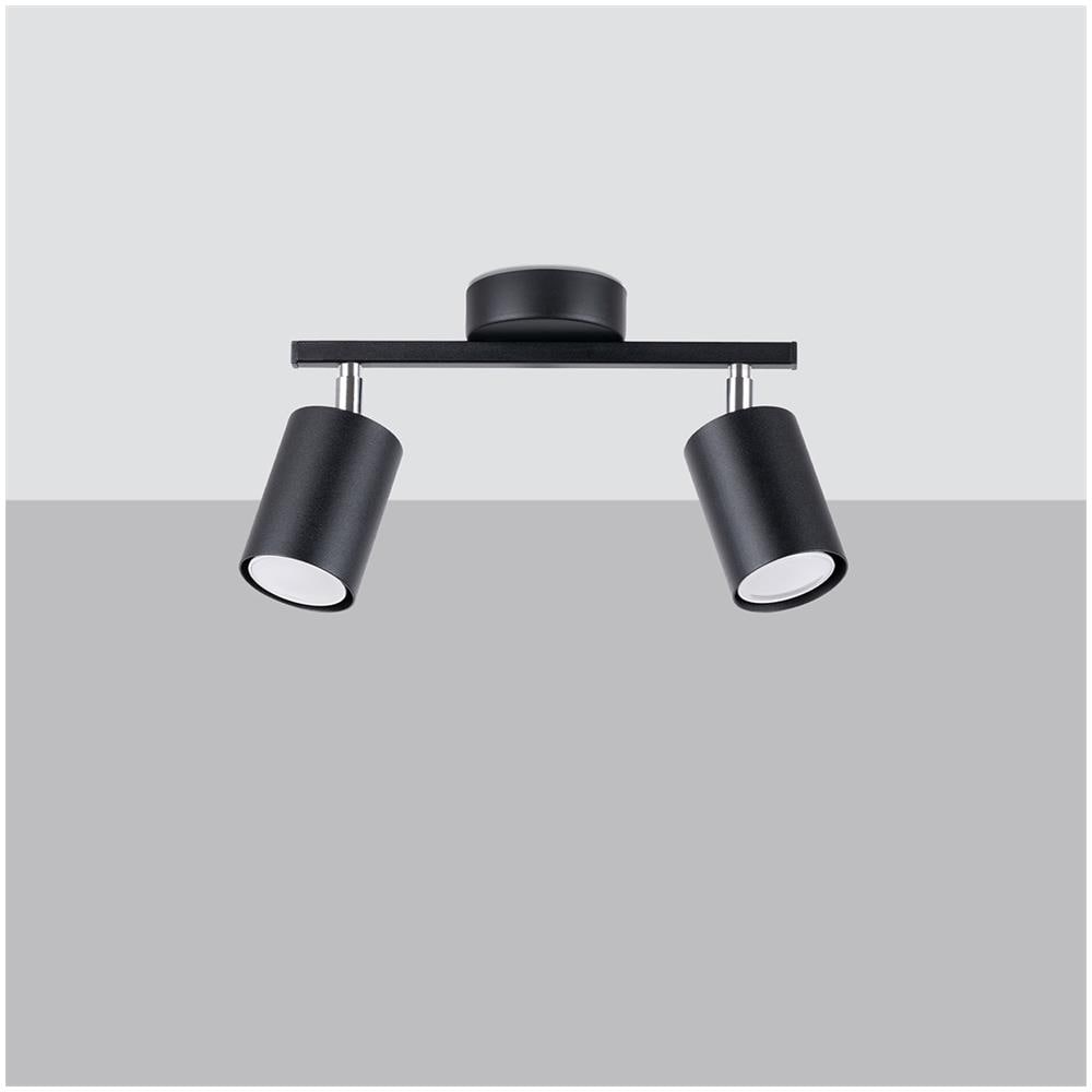 Lampada Da Soffitto Lemmi 2 Nero Sl. 1127 - Minimalista Lampade Da Soffitto Nero 20x26x8 Cm - Foto 2