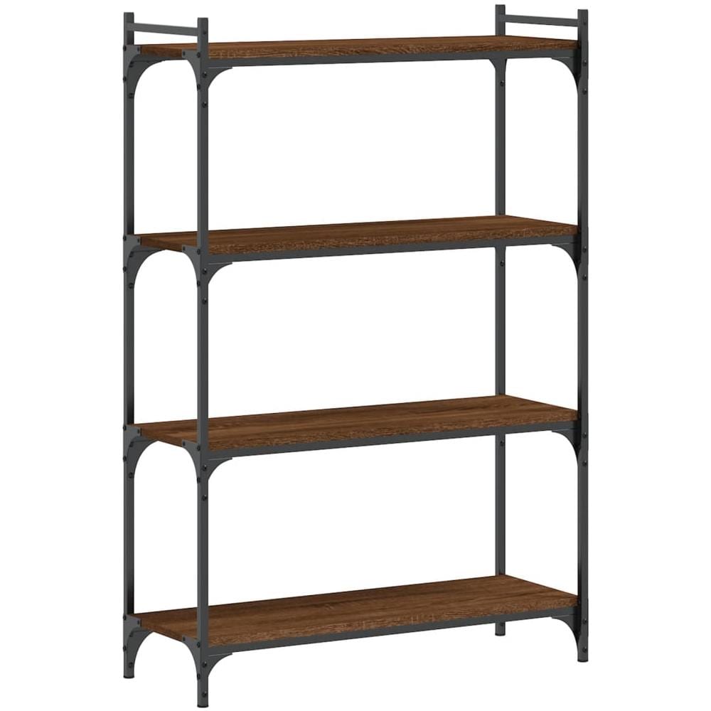 Libreria 4 Ripiani Rovere Marrone 80x30x120cm Legno Multistrato - Foto 2