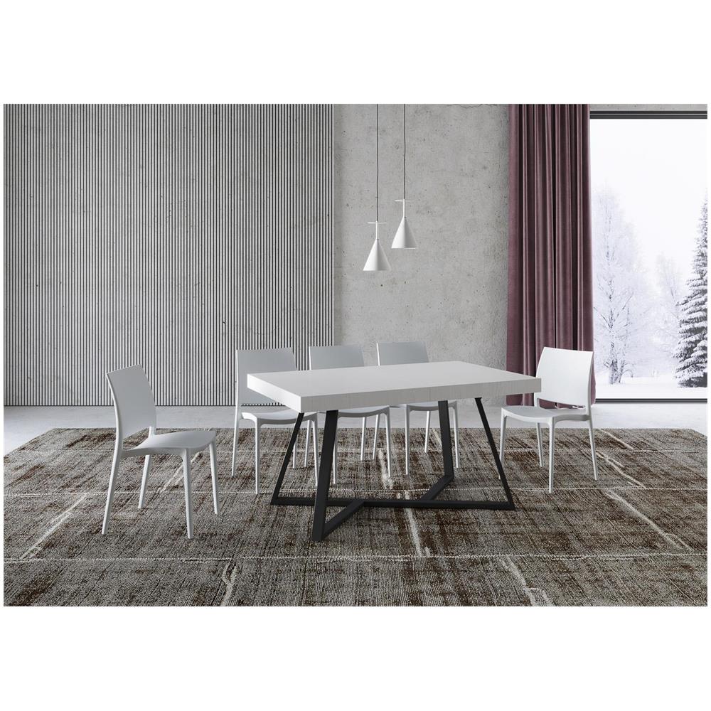 Tavolo allungabile 90x160/420 cm Booster bianco frassino gambe antracite - Foto 2