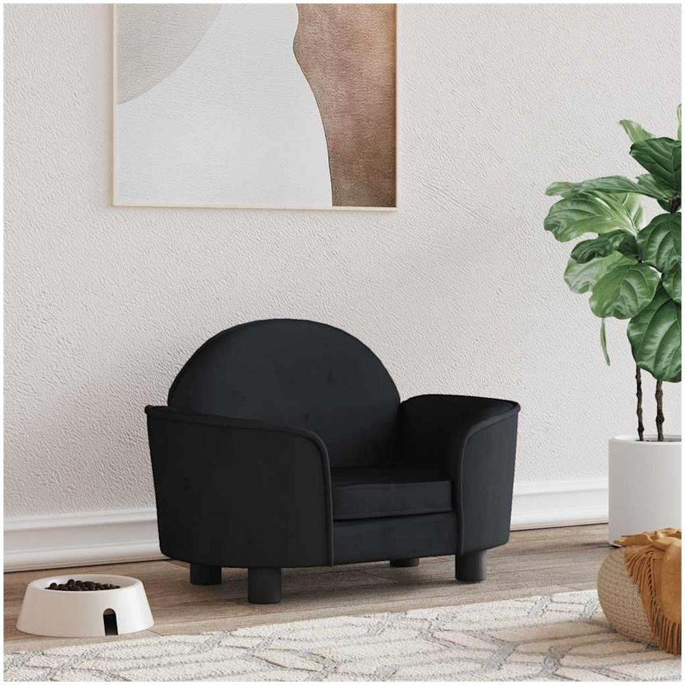 Lettino per Cani Nero 66x40x45 cm in Velluto - Foto 2