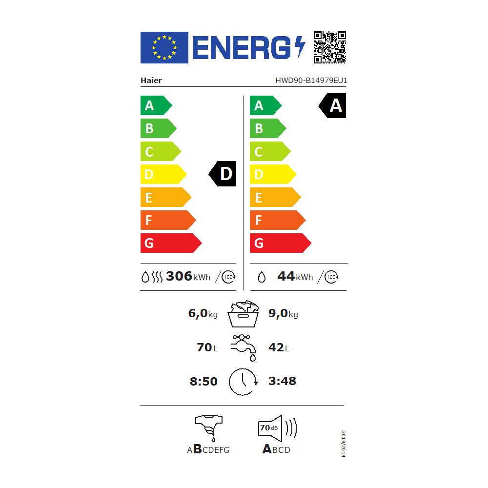 HWD90-B14979EU1 lavasciuga Libera installazione Caricamento frontale Bianco D - Foto 2