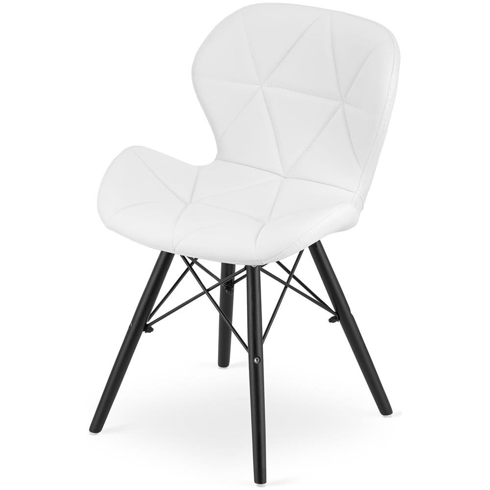 Sedia in ecopelle WAKO - Design moderno, bianca con gambe nere x2 - Foto 7