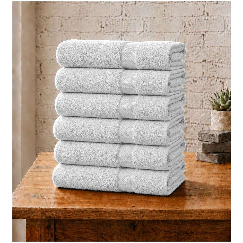 Set 6 Asciugamani Viso 55x100 cm - Eleganza e Comfort per il Tuo Bagno - Lunar Rock (Grigio Chiaro) - Foto 1