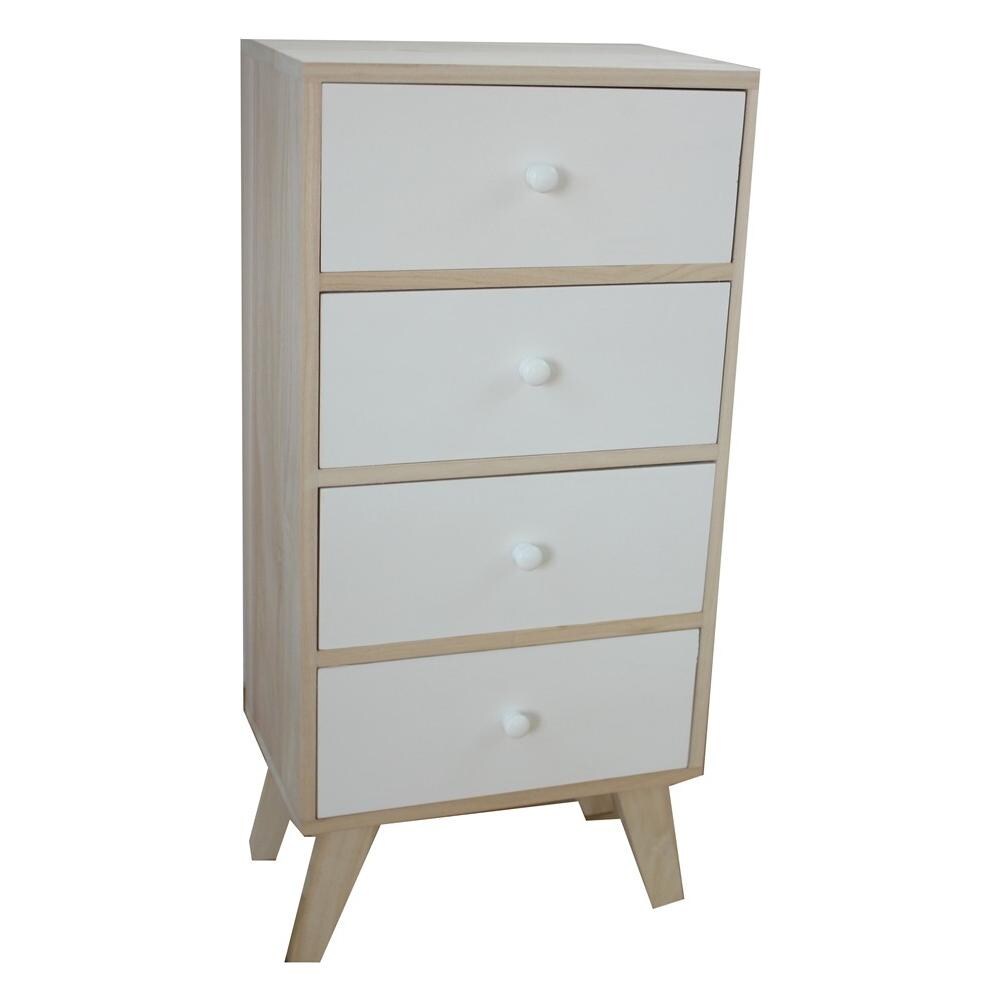 Cassettiera In Legno Di Paulownia Con Quattro Cassetti - Foto 1