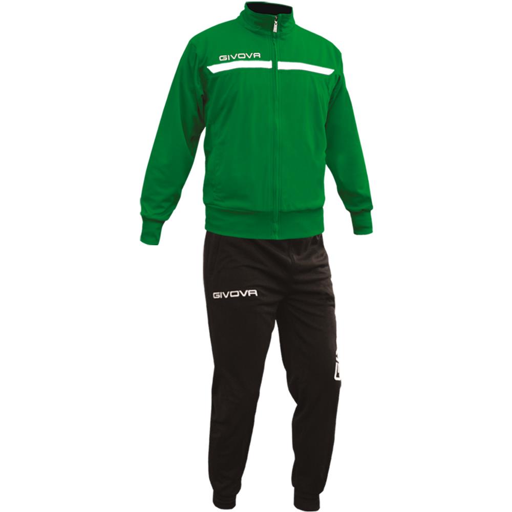 Tuta Givova One Full Zip - Completo Di Giacca A Manica Lunga E Pantalone Di Colore Verde / nero Taglia 3xs - Foto 1