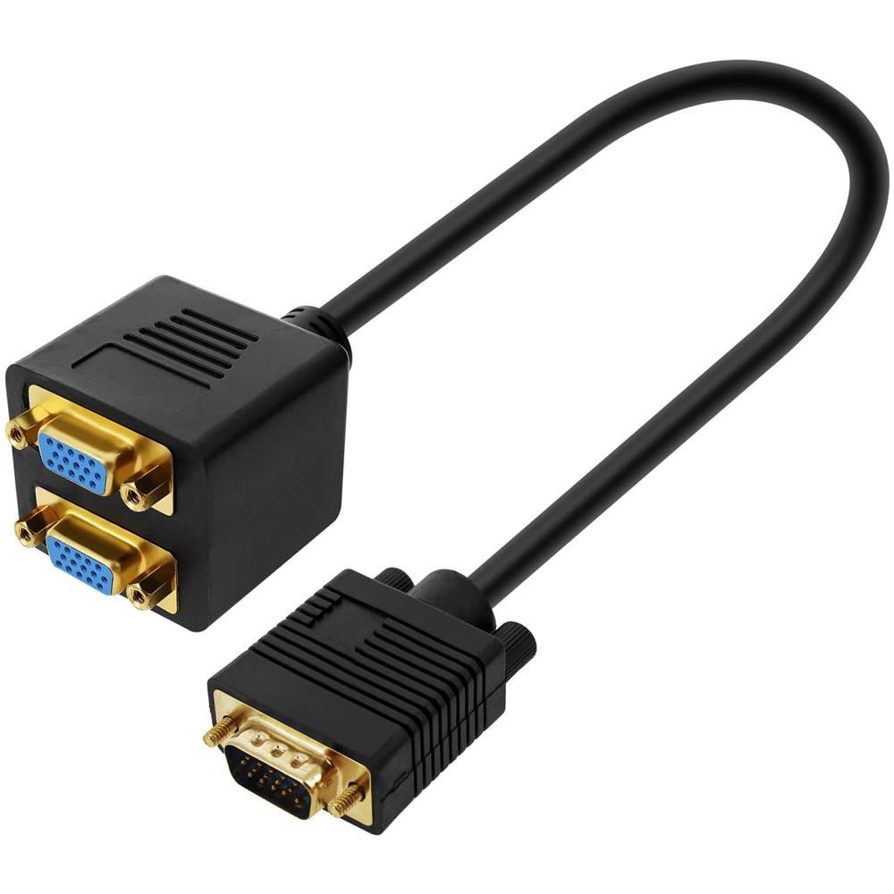 Adattatore Video Vga Maschio A 2 Vga Femmina 22 Cm Vg2vga Nero - Foto 1
