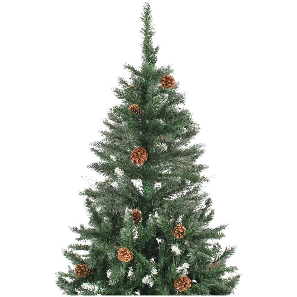 Albero di Natale Artificiale Pigne e Brillantini Bianchi 210 cm - Foto 2