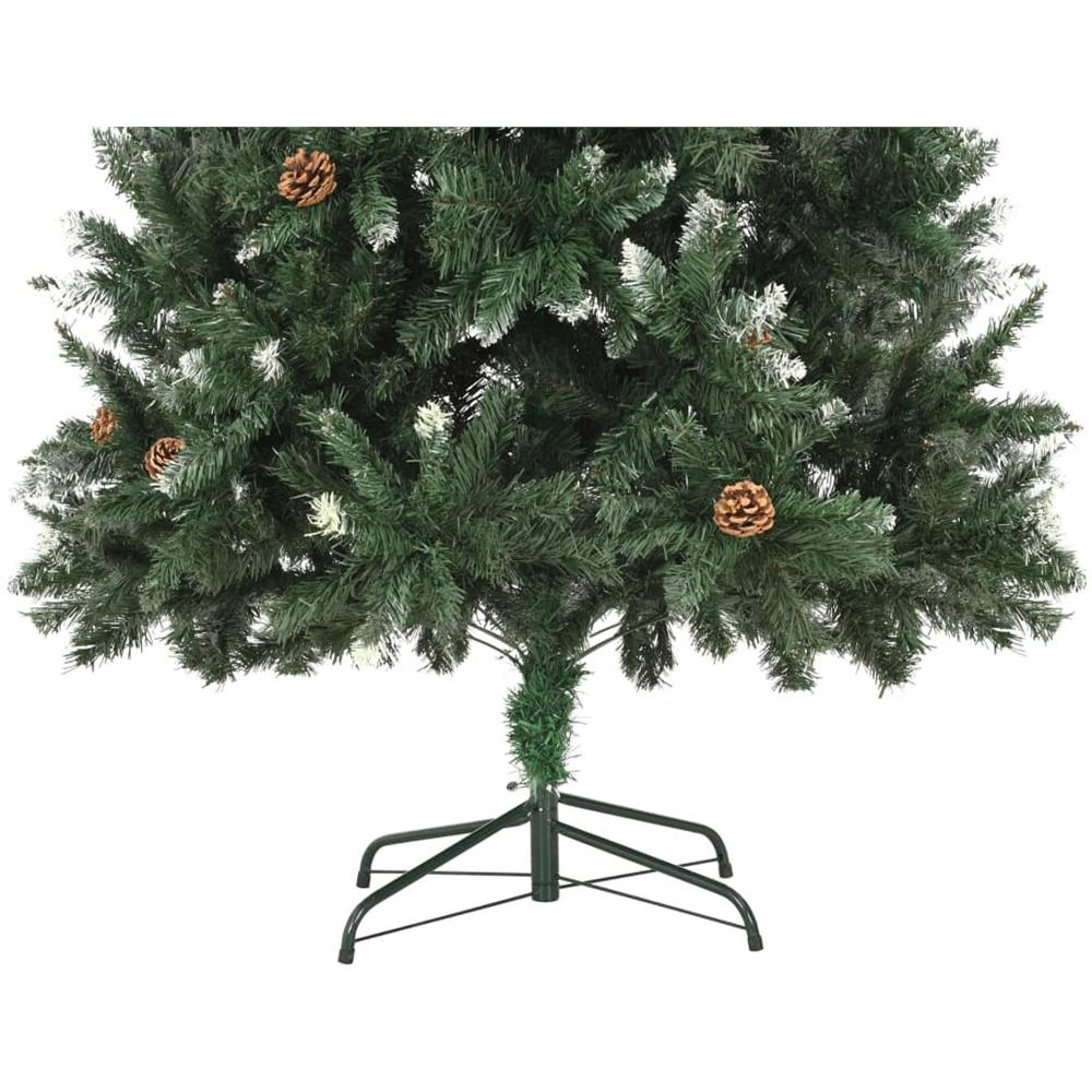 Albero di Natale Artificiale Pigne e Brillantini Bianchi 210 cm - Foto 7