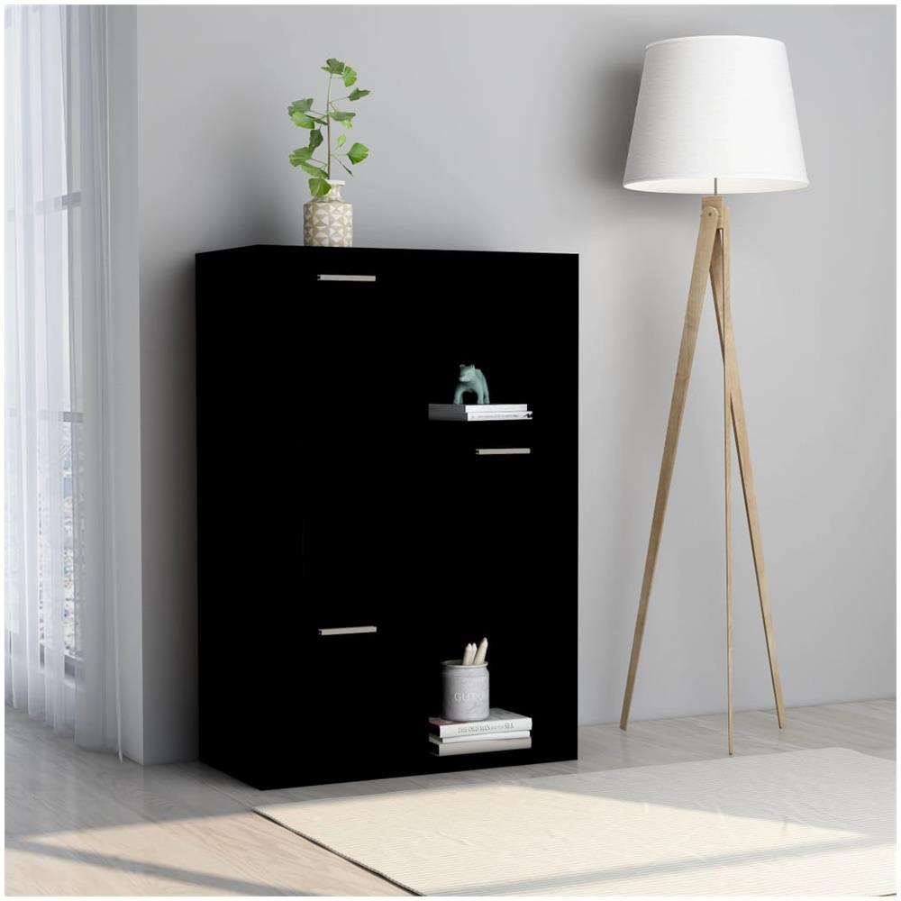Armadietto Nero 60x29,5x90 cm in Legno Multistrato - Foto 1