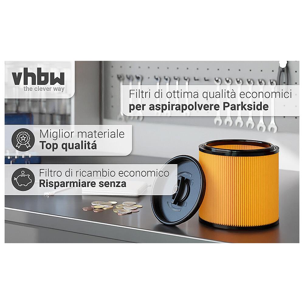 Filtro A Pieghe Piatte Compatibile Con Lidl / Parkside Pnts 1500 D5 - Cartuccia Filtrante - Foto 9