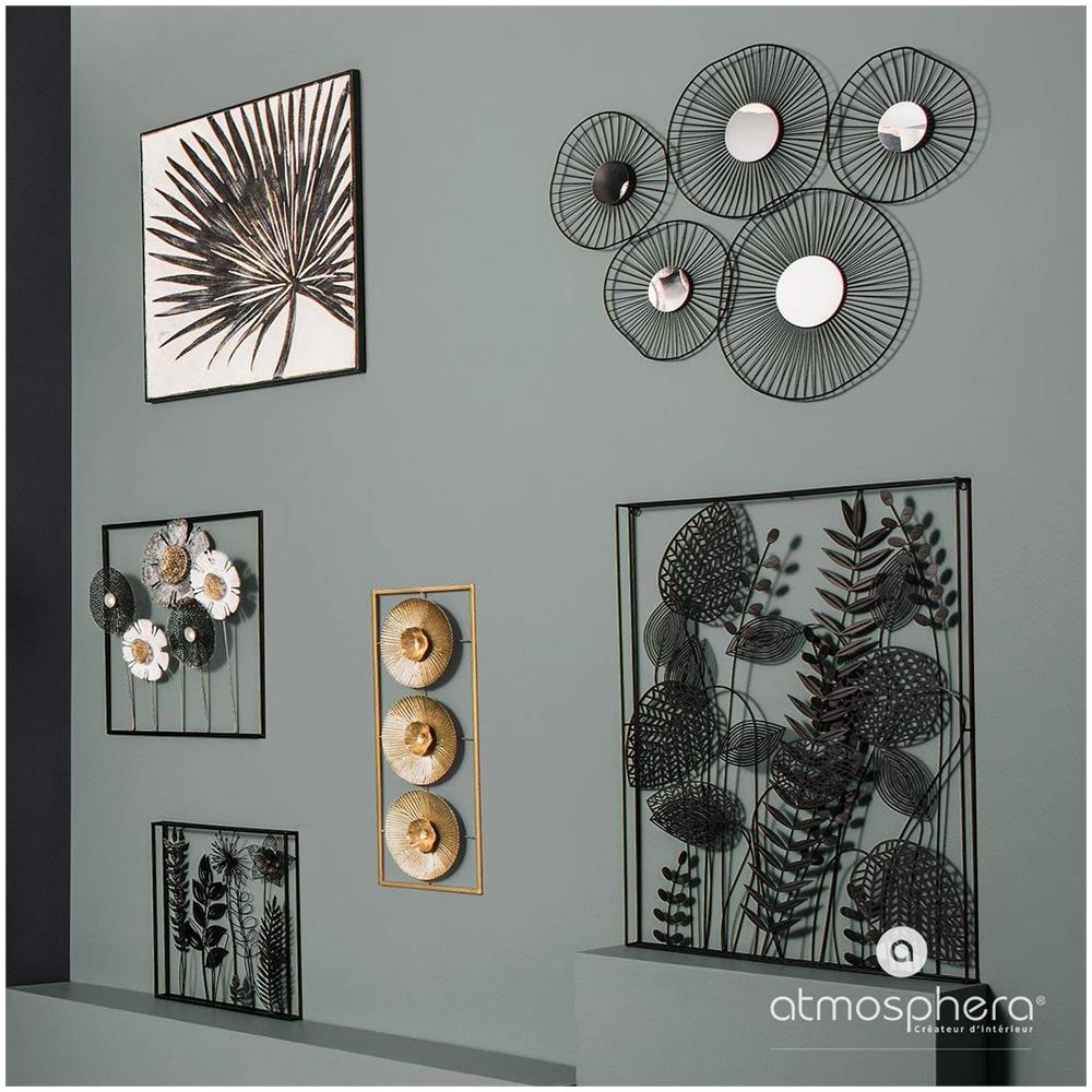 Decorazione Da Parete In Metallo Foglia - 40 X 40 Cm - Nera - Foto 7