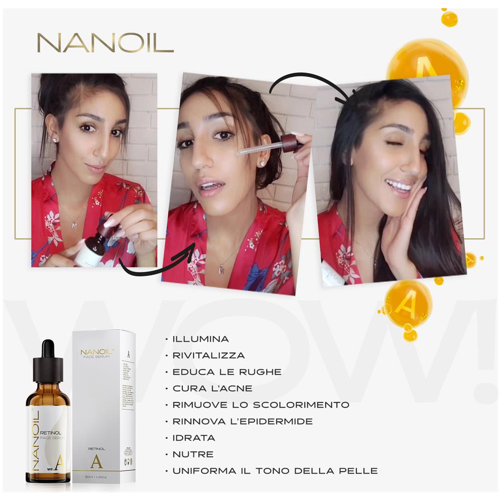 Retinol Face Serum - Siero Viso Levigante, Anti-età, Efetto Lifting Con Vitamina A, 50 Ml - Foto 4