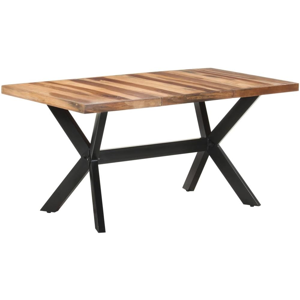 Tavolo da Pranzo 160x80x75 cm Legno Massello con Finitura Miele - Foto 1