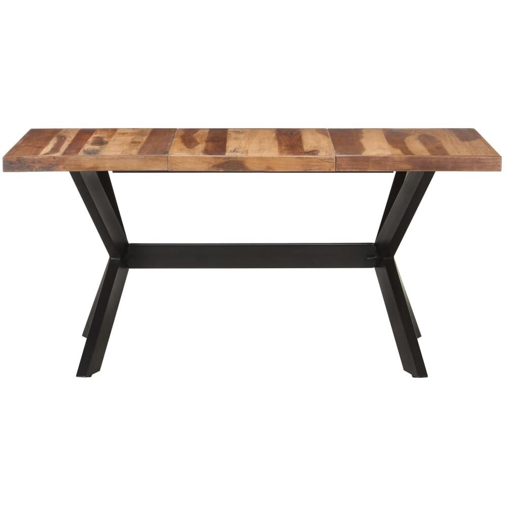 Tavolo da Pranzo 160x80x75 cm Legno Massello con Finitura Miele - Foto 2