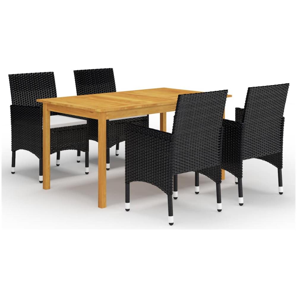 Set Mobili da Pranzo per Giardino 5 pz Nero - Foto 1