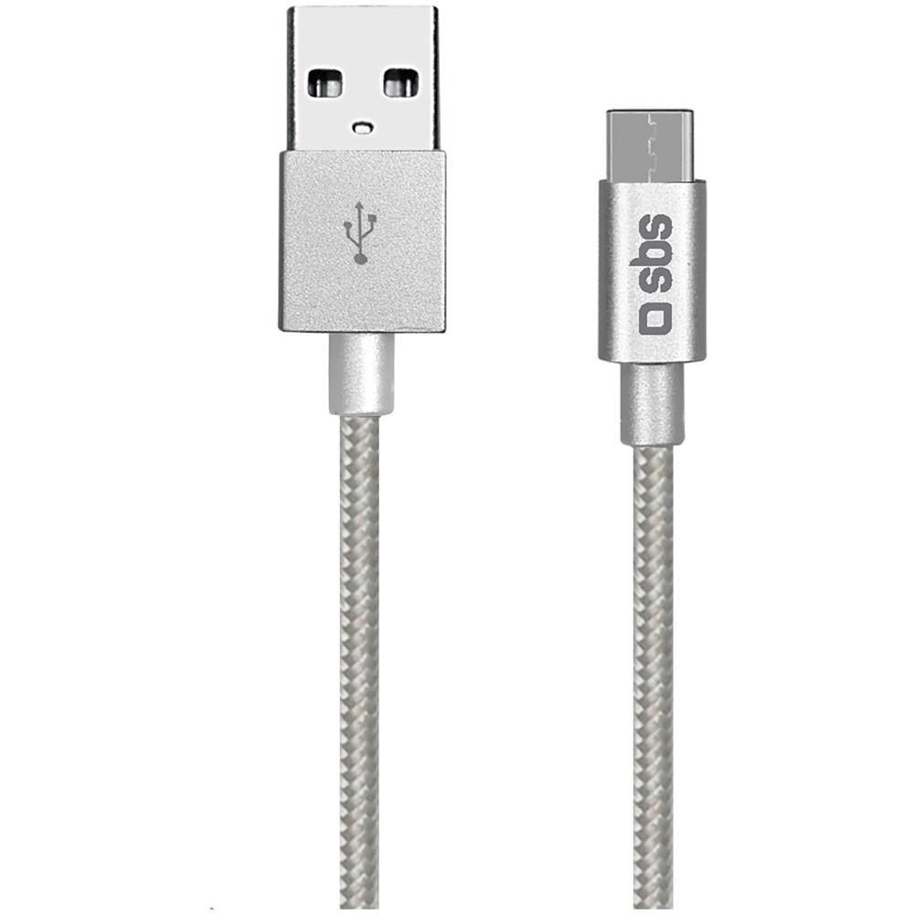 USB-Type-C v2.0 cable braided 1,5m silver 1 - Foto 1