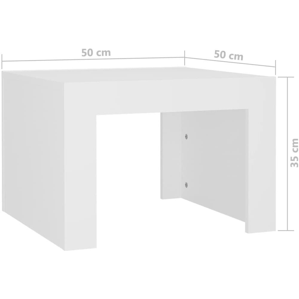 Tavolino Da Salotto Bianco 50x50x35 Cm In Truciolato - Foto 1