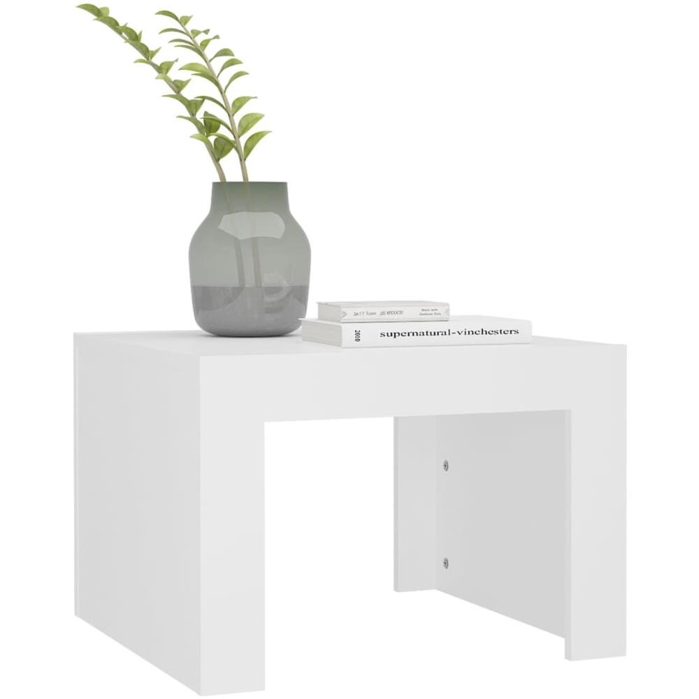 Tavolino Da Salotto Bianco 50x50x35 Cm In Truciolato - Foto 2