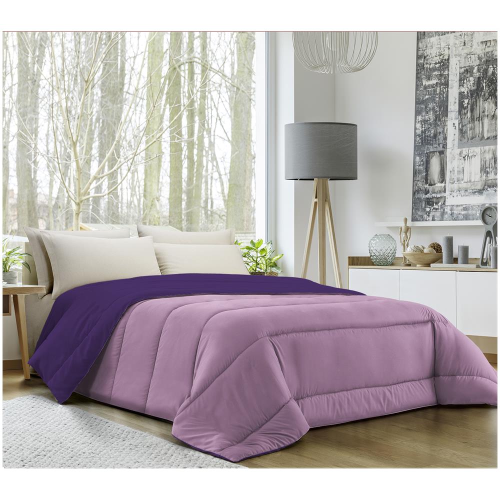 Trapunta Invernale, Calda E Morbida Da 350 Gr / mq - Lilla / melanzana - Una Piazza E Mezza - Foto 1