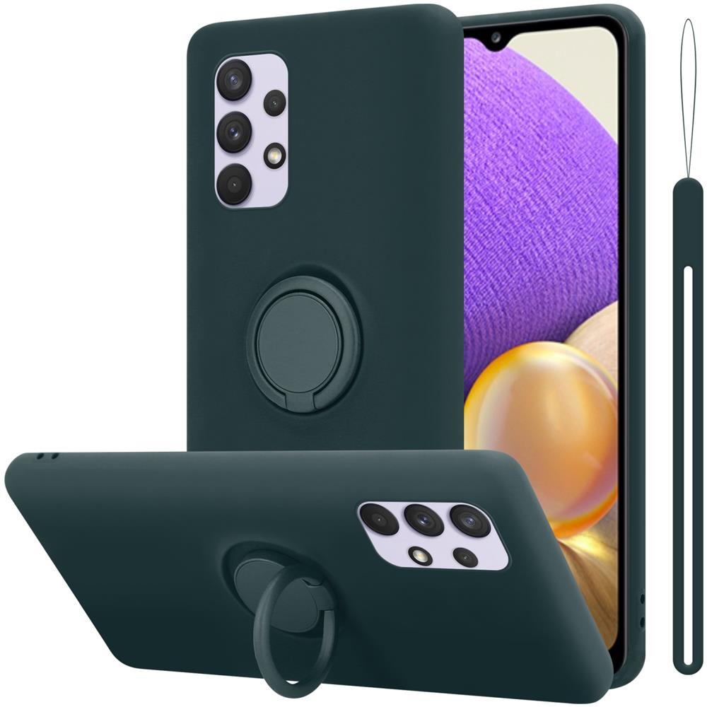 Custodia Compatibile Con Samsung Galaxy A33 5g In Liquid Verde - Coperchio Protettivo In Silicone Tpu Flessibile Con Anello - Foto 1