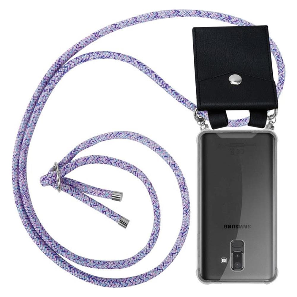 Catena Di Telefoni Cellulari Compatibile Con Samsung Galaxy A6 Plus 2018 In Unicorn - Coperchio Protettivo In Silicone Con Anelli D'argento, Cinturino In Corda E Custodia Staccabile - Foto 1