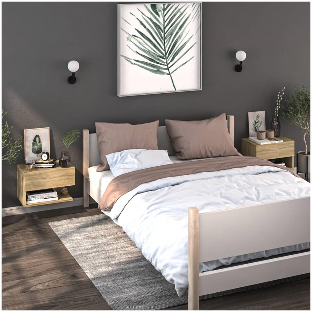 Comodino a Parete Rovere Sonoma - Foto 2