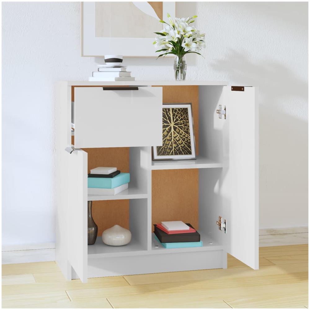 Credenza Bianca 60x30x70 Cm In Legno Multistrato - Foto 3