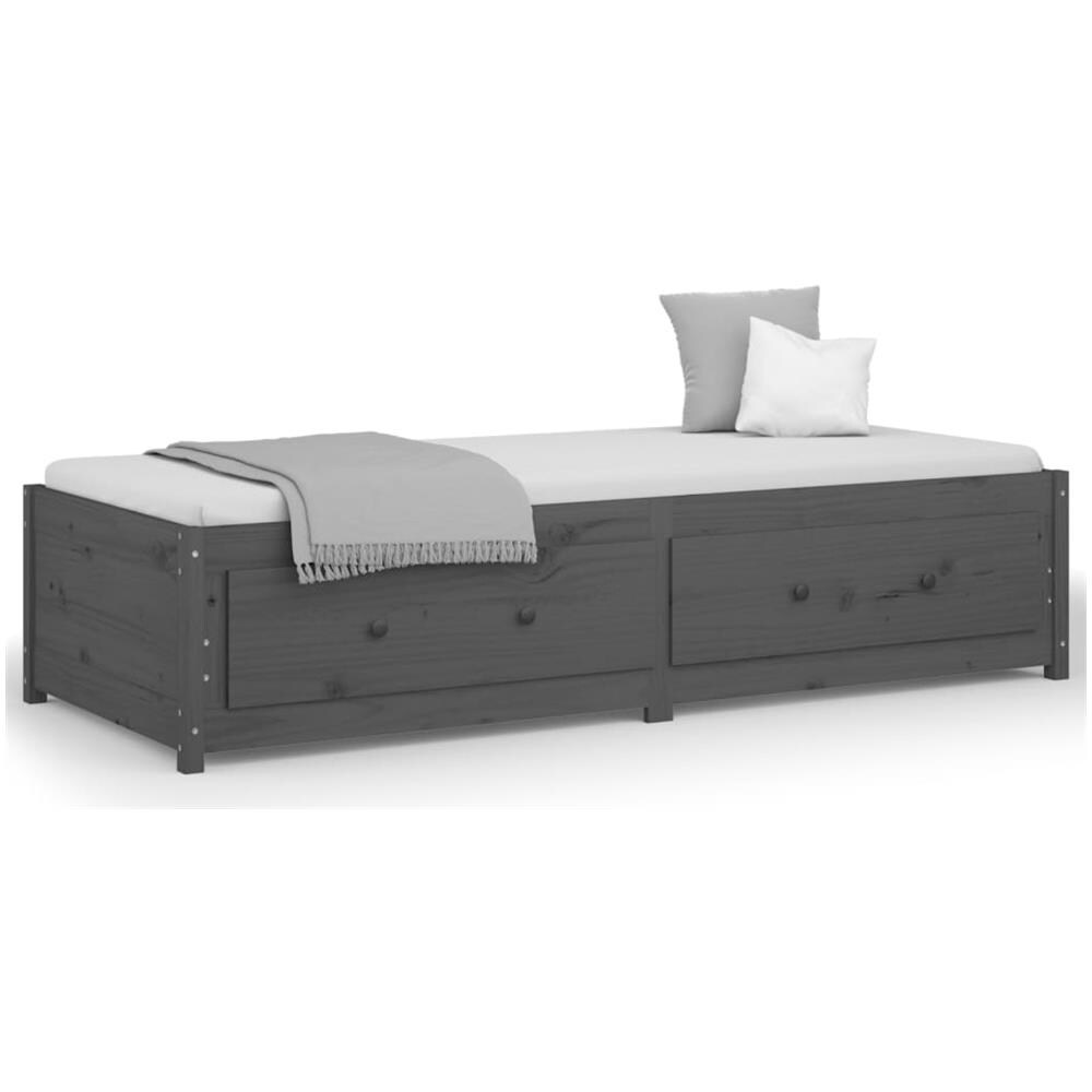 Dormeuse Grigia 90x200 Cm In Legno Massello Di Pino - Foto 2