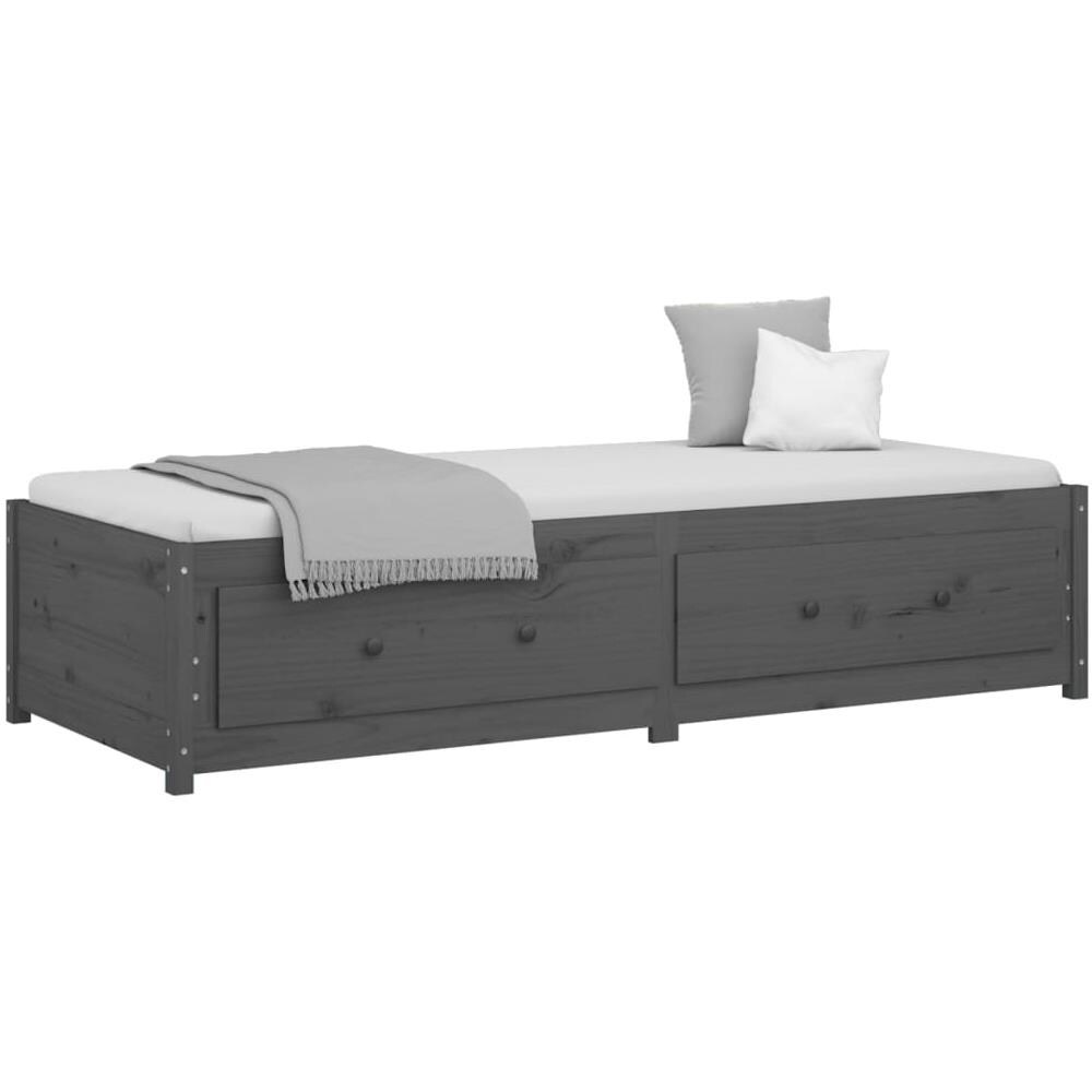 Dormeuse Grigia 90x200 Cm In Legno Massello Di Pino - Foto 3