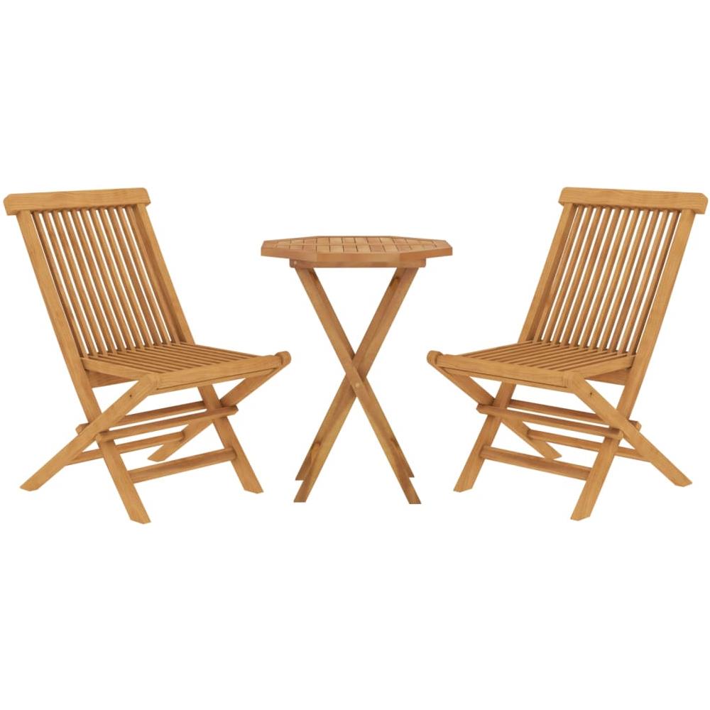 Set Da Pranzo Per Giardino 3 Pz In Legno Massello Di Teak - Foto 3