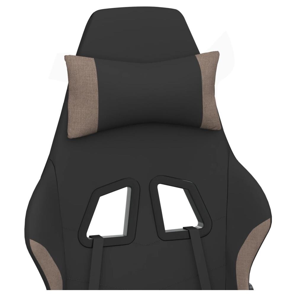 Sedia Da Gaming Con Poggiapiedi Nero E Tortora In Tessuto - Foto 2