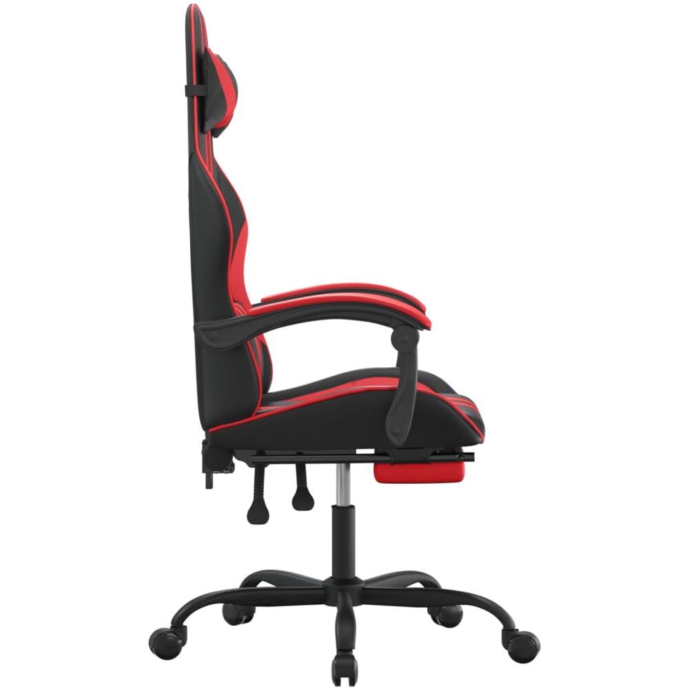 Sedia Da Gaming Con Poggiapiedi Nero E Rosso In Similpelle - Foto 2