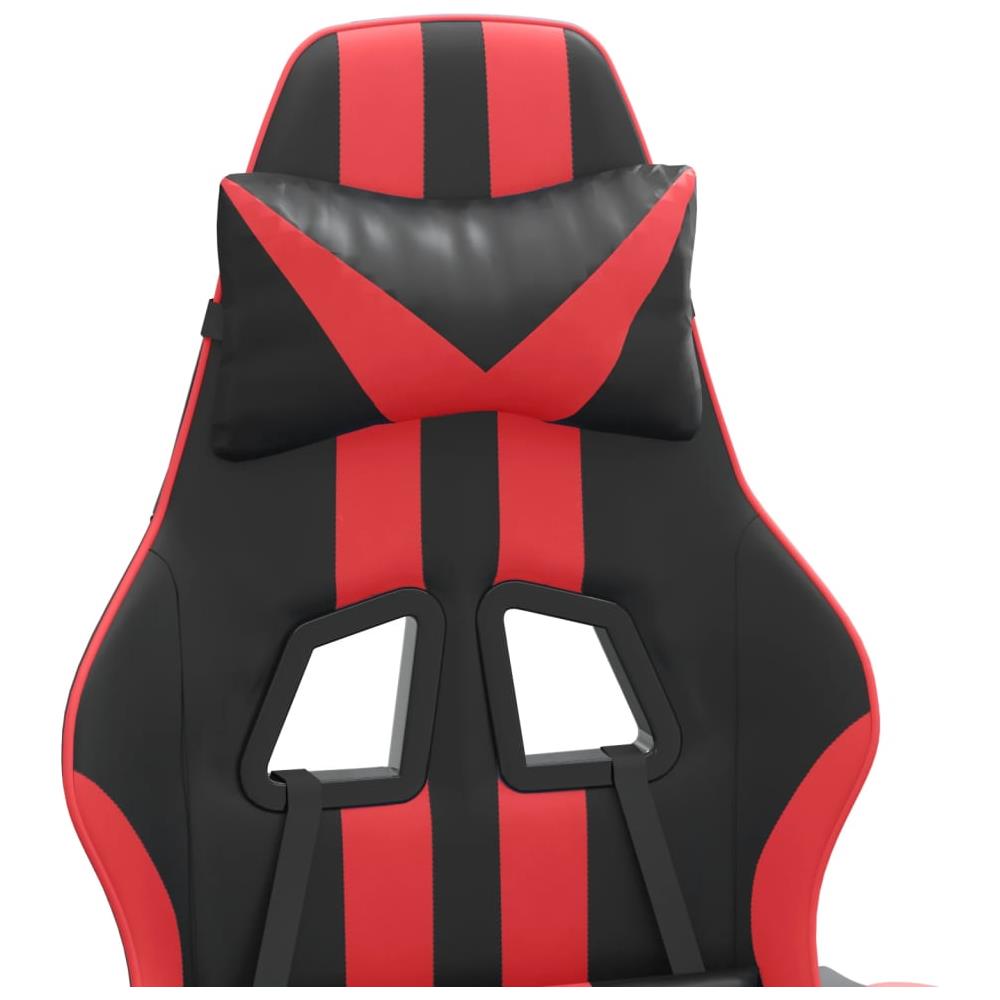 Sedia Da Gaming Con Poggiapiedi Nero E Rosso In Similpelle - Foto 10