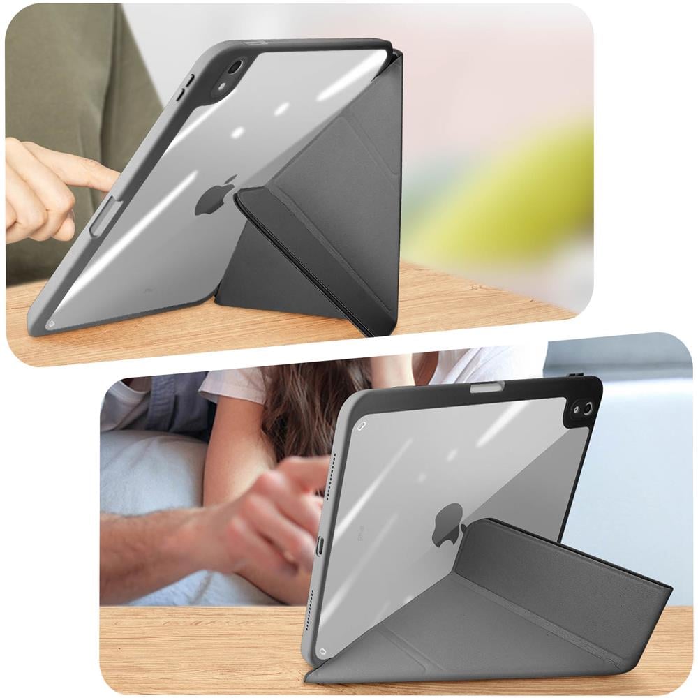 Custodia Per Ipad 10 2022 Copertina Multiposizione Amovibile Grigia - Foto 5