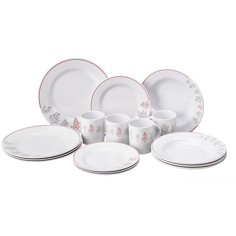 Stoviglie Realizzate In Melamina Premium. Scatola Da 16 Pezzi Contenente: 4 Piatti Piani Cm 25, 4 Piatti Fondi Cm 22,5, 4 Piatti Da Dessert Cm 22, 4 Mug. - Foto 1