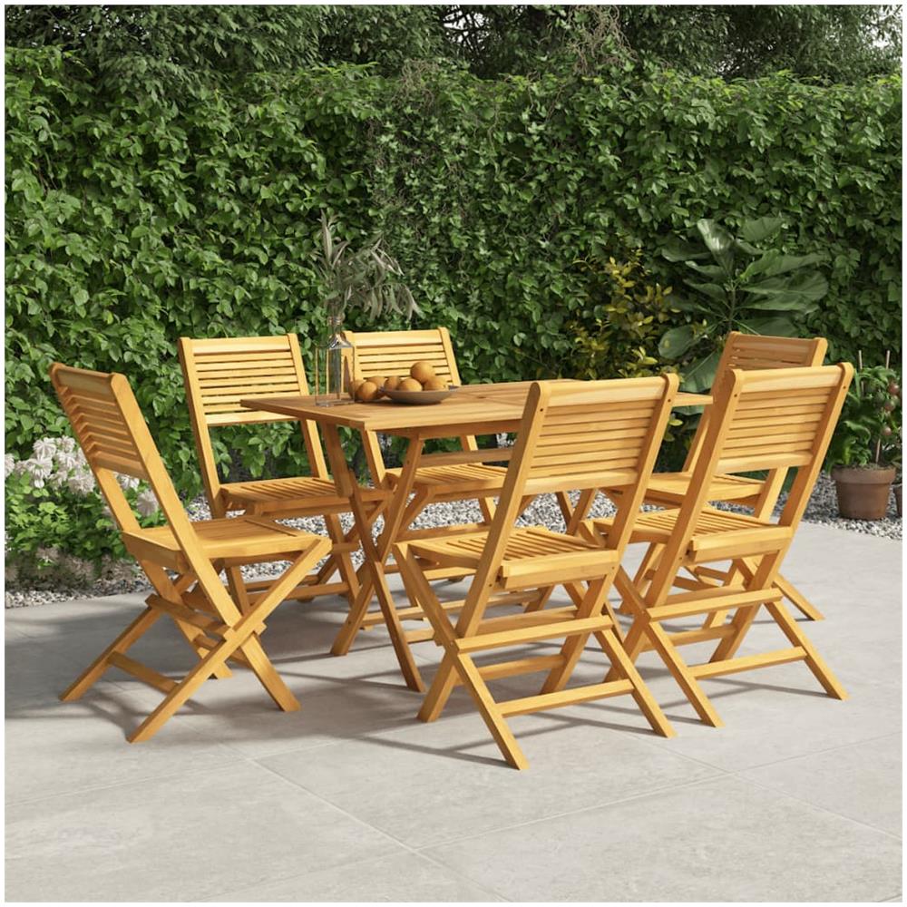 Sedie Da Giardino Pieghevoli 6pz 47x62x90cm Legno Massello Teak - Foto 1