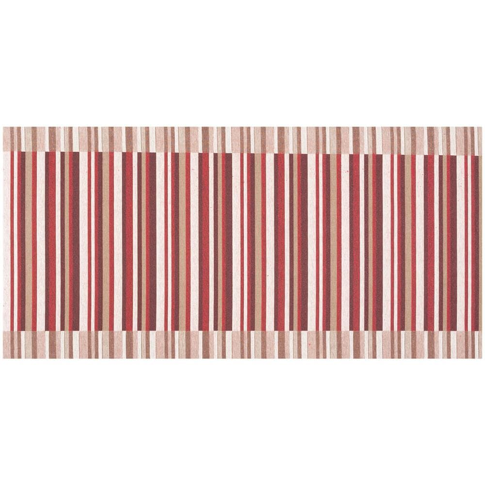 Tappeto Passatoia Tessuto Jacquard Linea Emozioni Disegno Rigato Line Rosso 57x280 Rosso - Foto 1