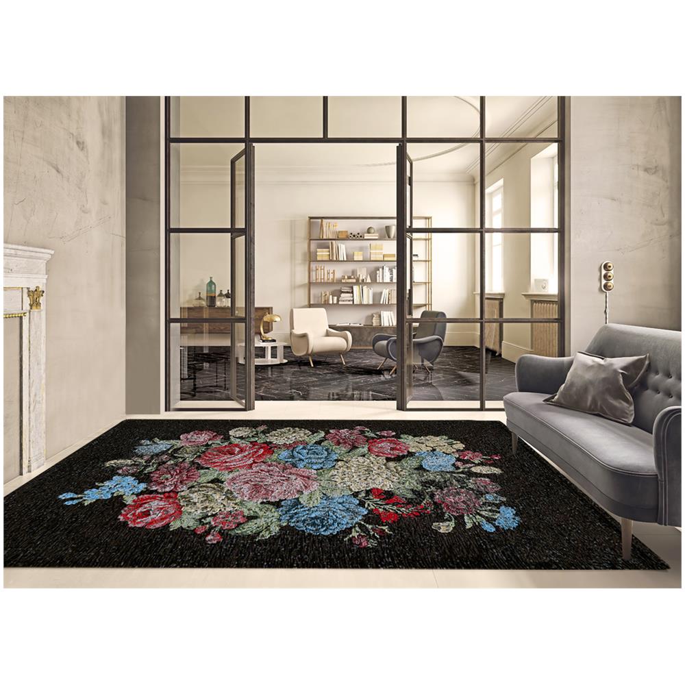 Tappeto Arredo Antiscivolo Camera Salotto Disegno Floreale Danubio Corvino By Suardi 175x240 Corvino - Foto 5