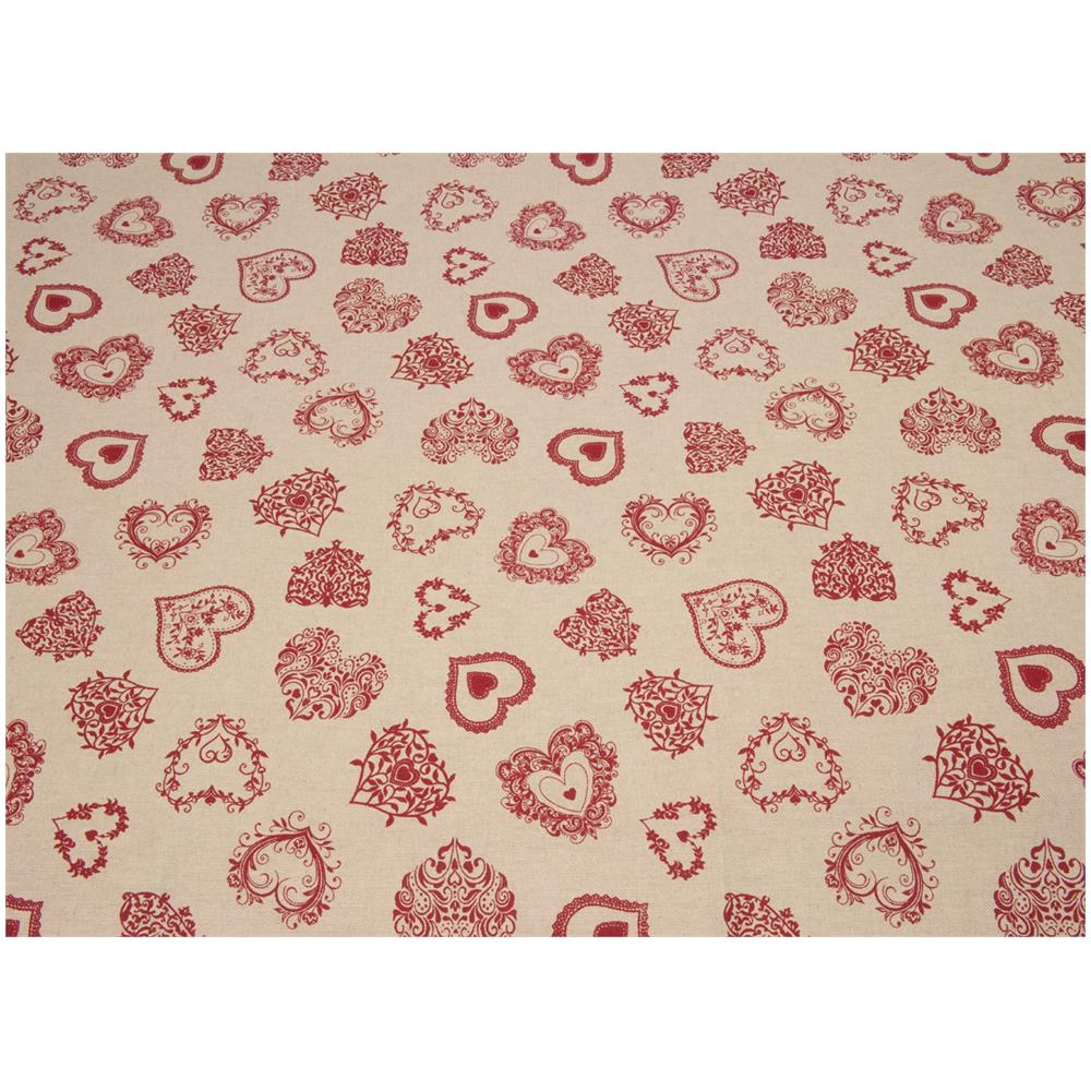 Tovaglia Miros Resinata Antimacchia Copritavolo Cucina Disegno Cuore 140x240 Bordeaux - Foto 2